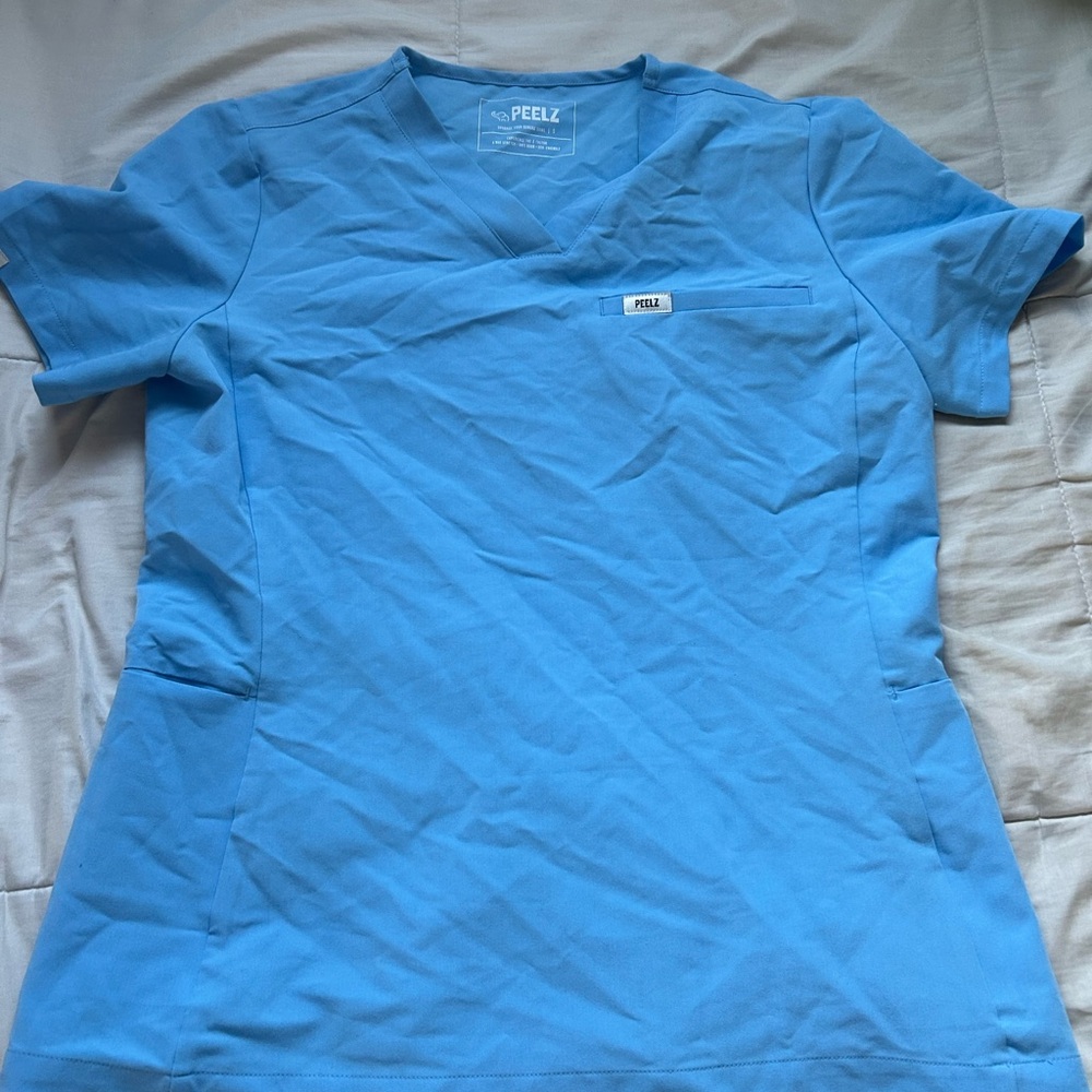 Peelz blue scrub top